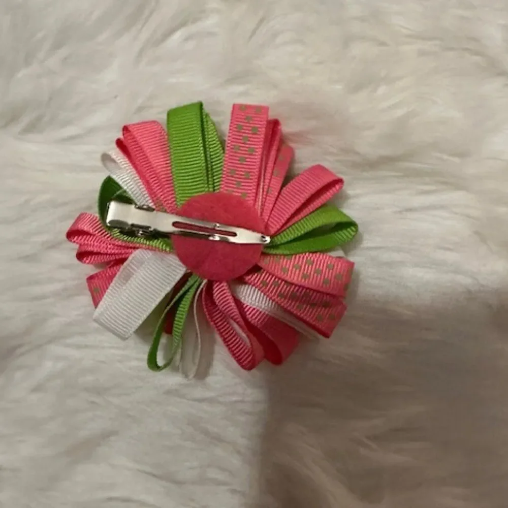 Pink, Green & White  3 1/2